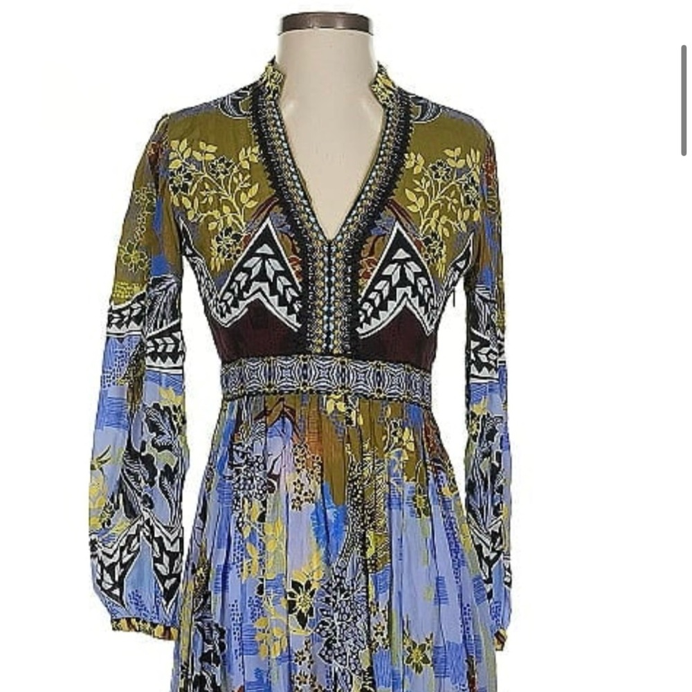 Anthropologie Bhanuni by Jyoti Floral Long Sleeve Dress